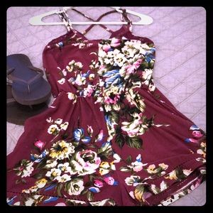 Purple floral romper